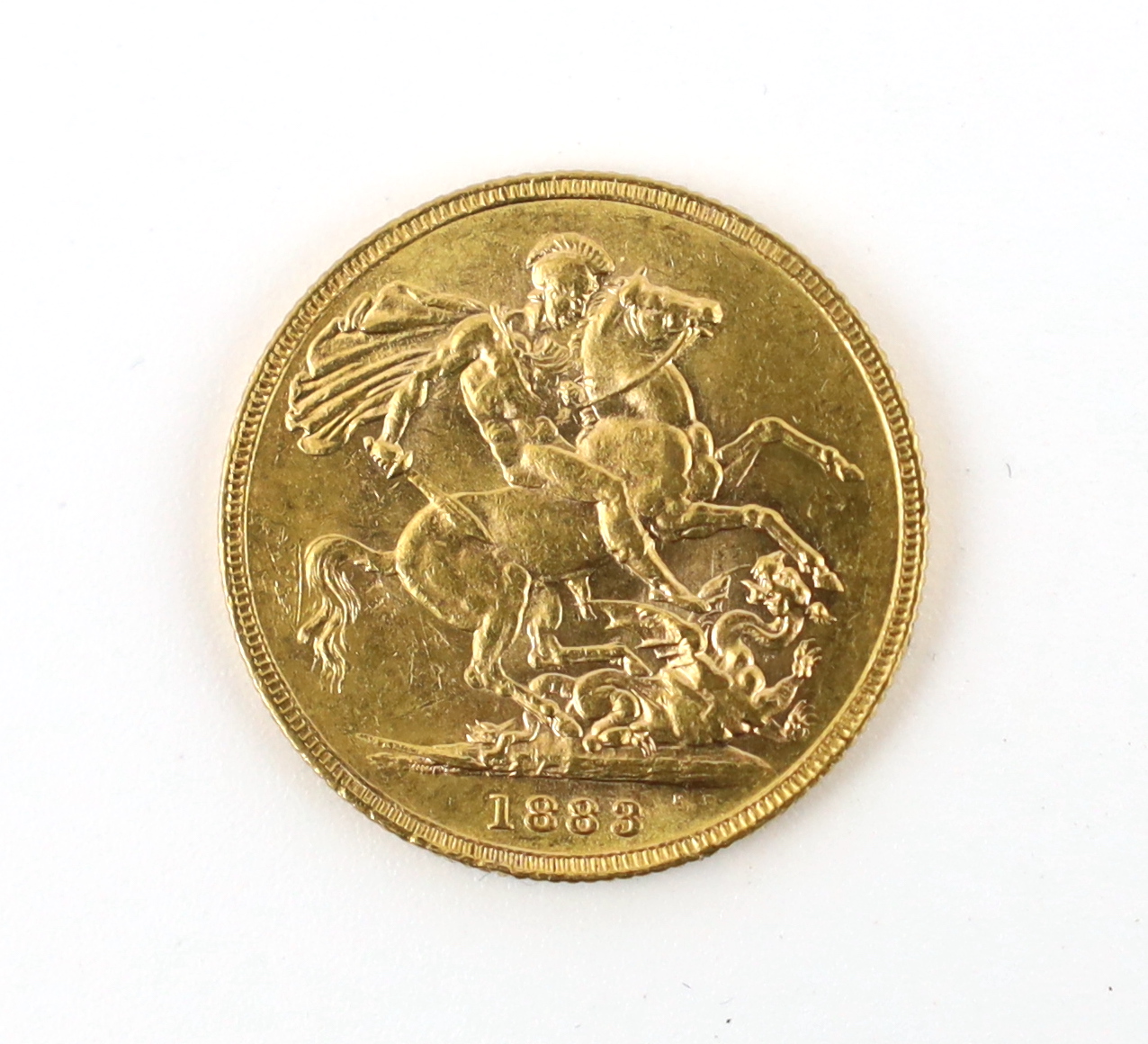 British Gold Coins, Victoria sovereign, 1883M, good VF (S3857C)